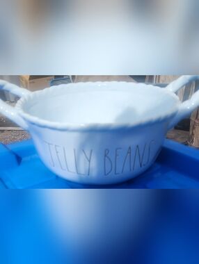 Rae Dunn JELLY BEANS Basket Euc